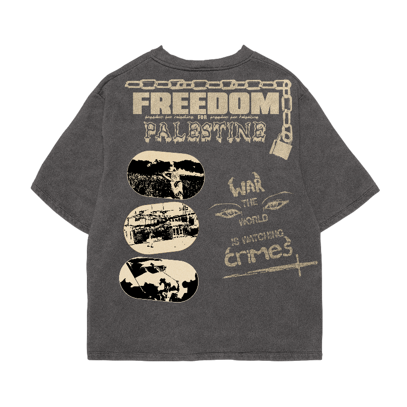 FREEDOM FOR PALESTINE Oversized TEE (Sleeveless Print)